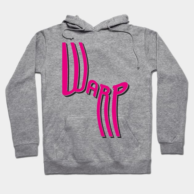 Warp Drop Shadow Typography (Magenta) Hoodie by John Uttley